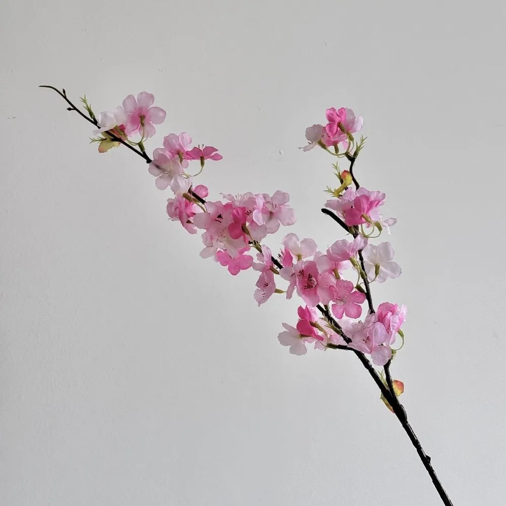 Pink Artificial Sakura Flower Decorative Silk Artificial Faux Plants Long Branches Peach Fake Cherry Blossoms Wedding Decoration