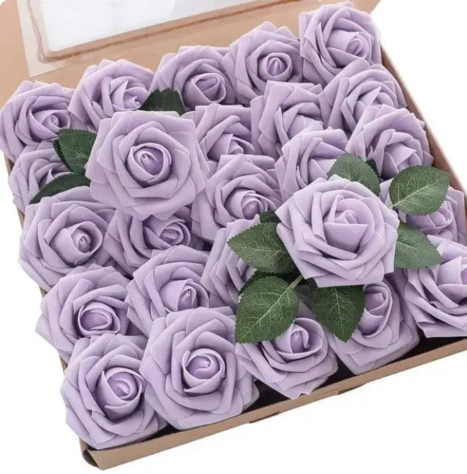 Rose Artificial Flowers 15/25/100pcs Foam Fake Roses Wedding Bouquets Centerpieces Mothers Day Valentines Gifts Party Decoration