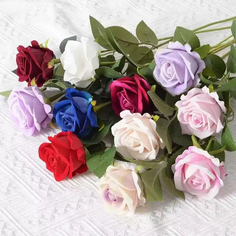 1~20pcs Artificial rose decoration Red rose Realistic artificial flowers Fake flowers Wedding dining table home decoration