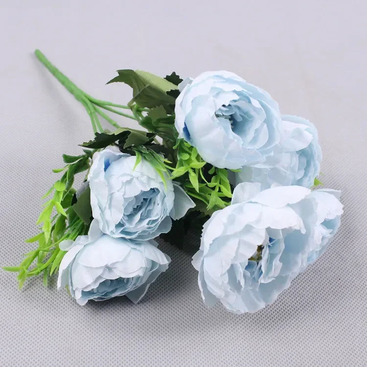 6 Head Autumn Artificial Peony Flowers for Wedding Decoration with Flower Arrangements Home Decoration Room Wedding Photography