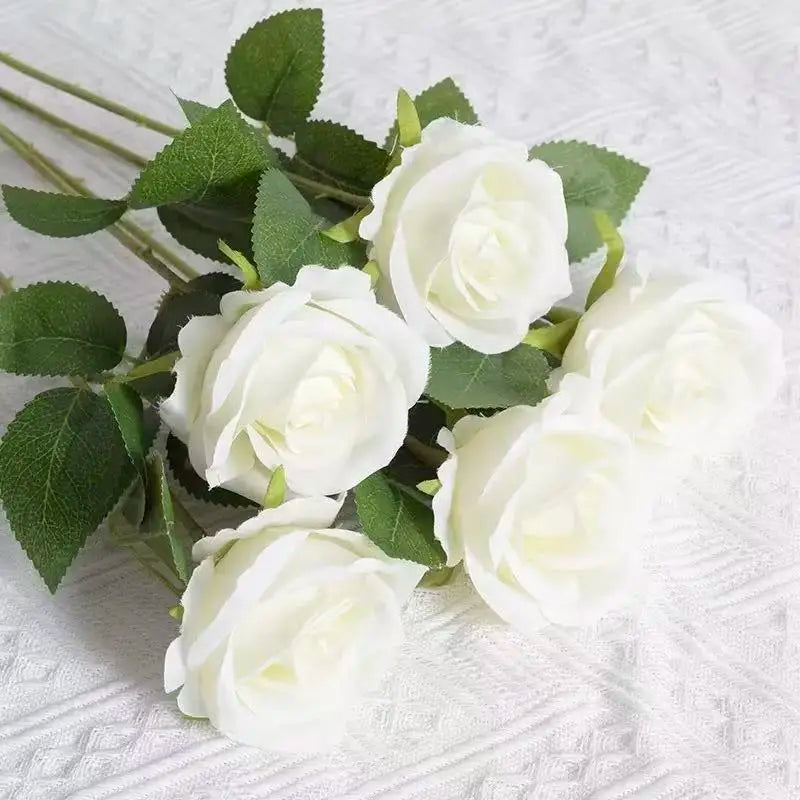 1~20pcs Artificial rose decoration Red rose Realistic artificial flowers Fake flowers Wedding dining table home decoration